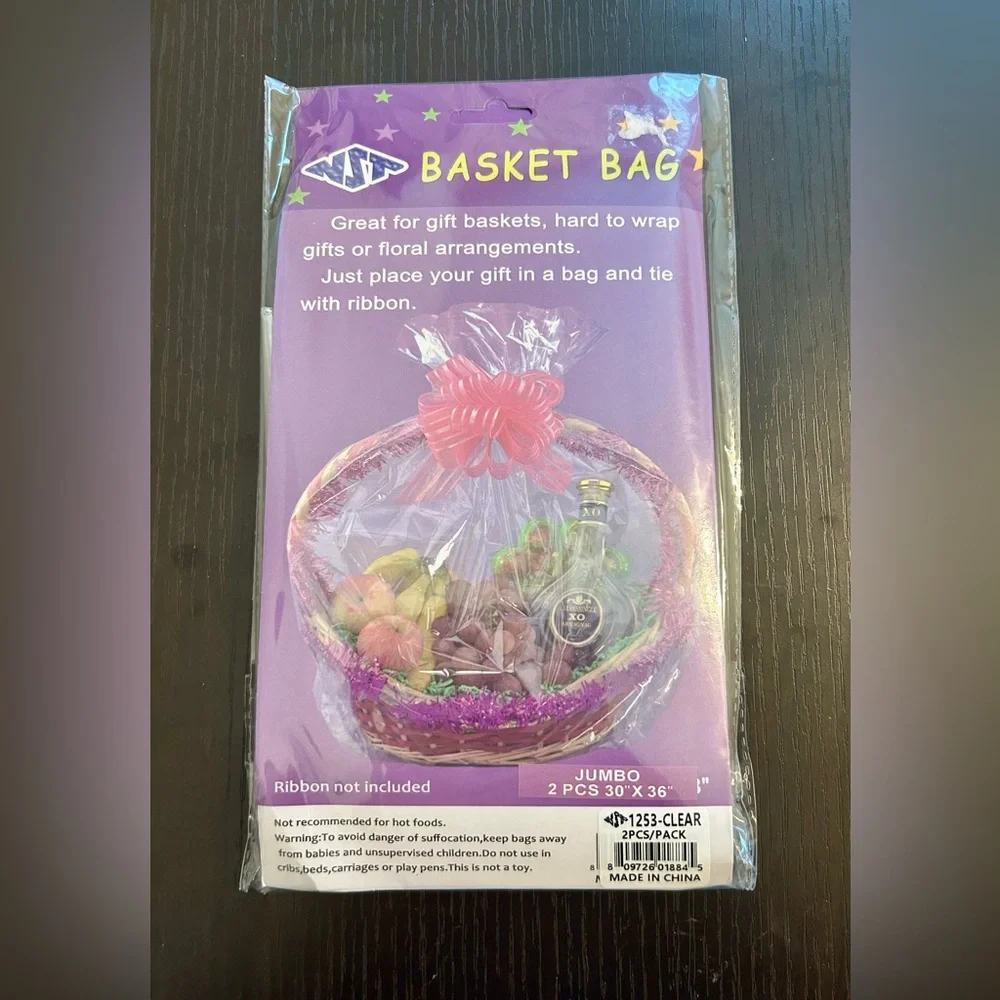 Lot of 13 Clear Cellophane Bags Basket Bags Cello Gift Bags in Various Sizes